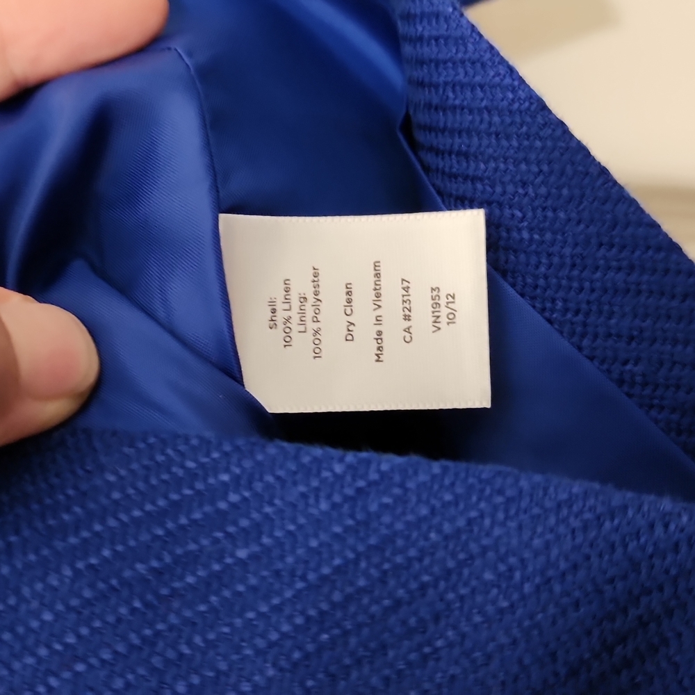 Talbots Collarless Lined Linen Button Front Blaze… - image 6